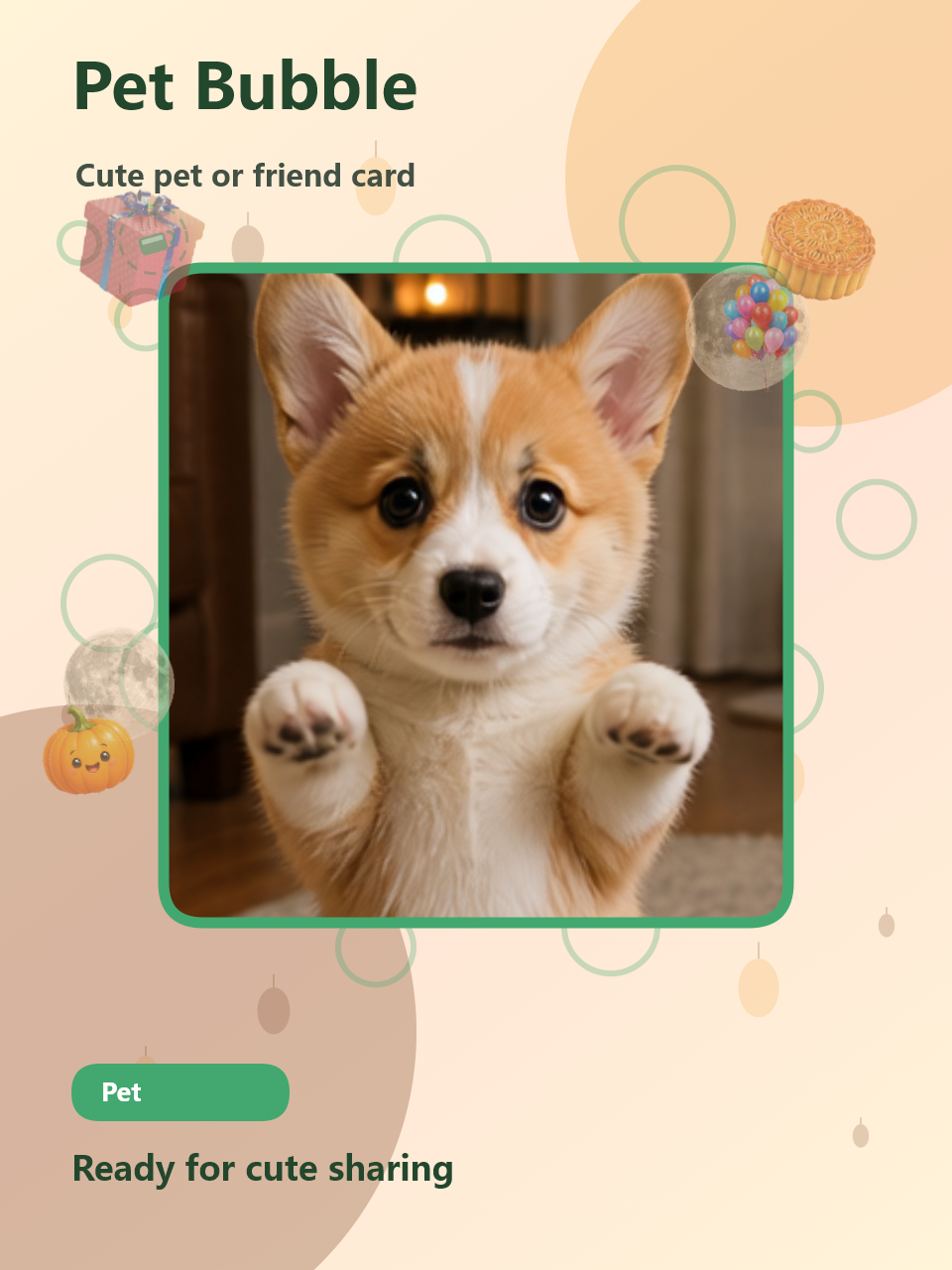 Pet Bubble card with a cute puppy